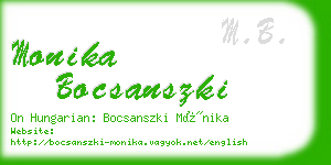 monika bocsanszki business card